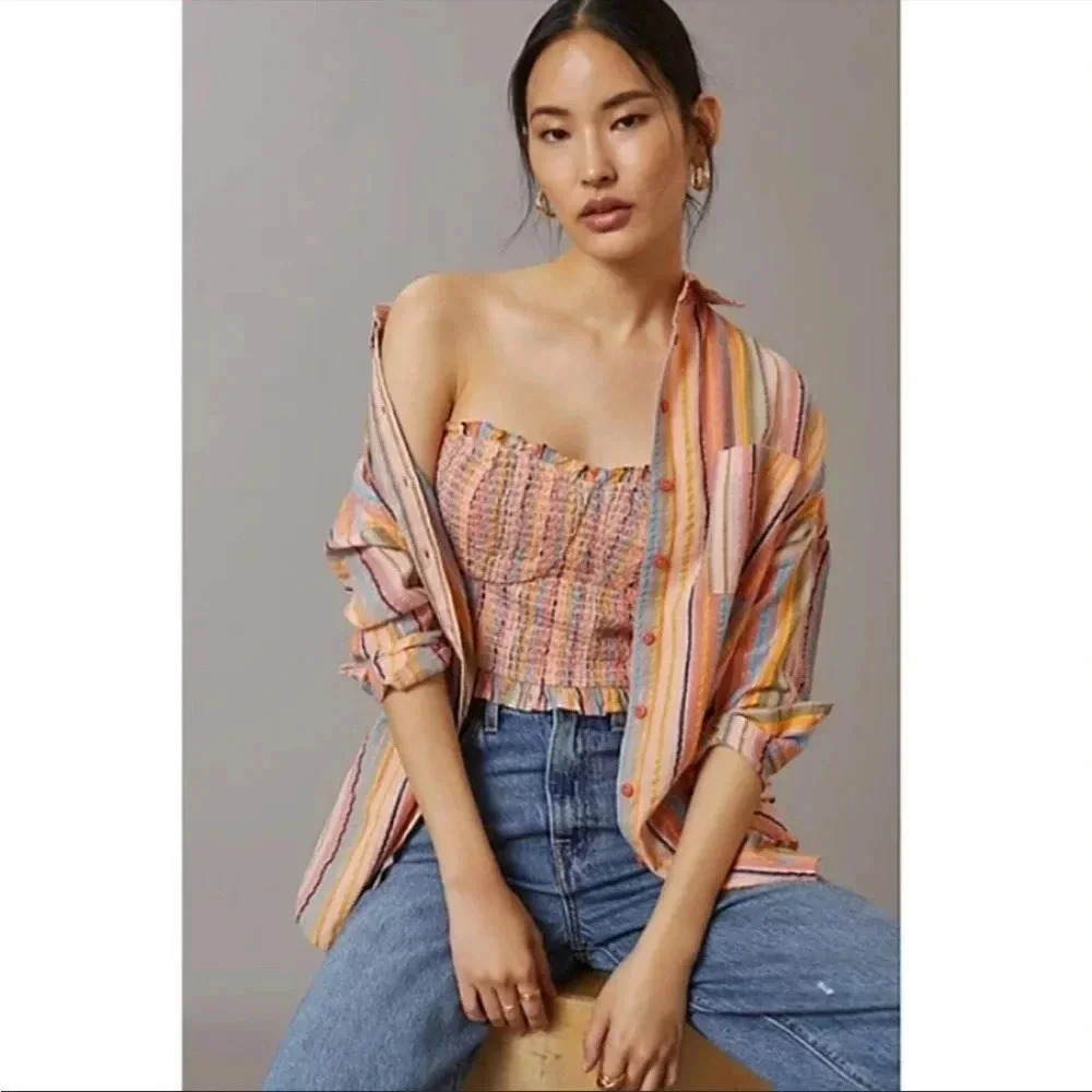 Anthropologie Pilcro kitted crop top